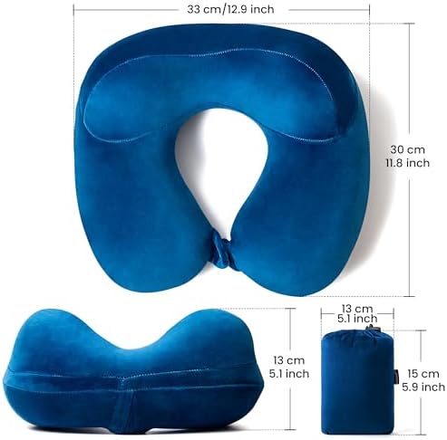 Anmerl Inflatable Travel Pillow with Velvet Cover