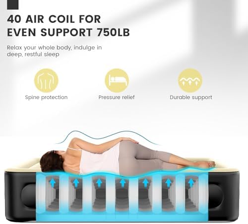 SULDUO Luxury Queen Air Mattress with Built In Pump and Carry Bag