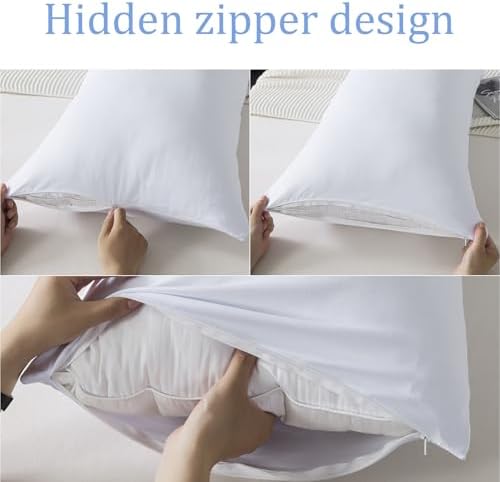 WhatsBedding Queen Jersey Knit Pillowcases with Zipper