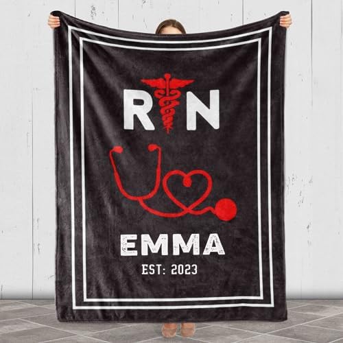 Pofily Personalized Nurses Blanket with Daily Affirmations