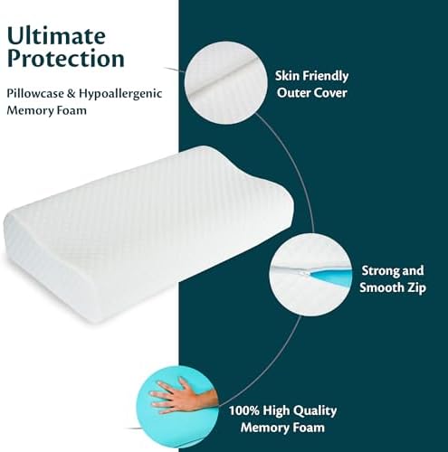Flowen Memory Foam Cervical Pillow for Neck and Shoulder Support