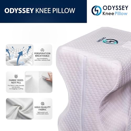 Ergonomic Knee Pillow for Side Sleepers with Cooling Design and Adjustable Strap