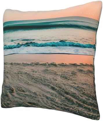 Ogniwo Beach Sunset Throw Pillow 12x12 Inch Soft Square Cushion Cover