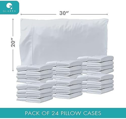 Glarea 24-Pack White Pillow Cases Queen Size