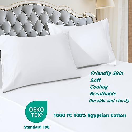 1000 Thread Count Cotton Pillow Cases Set of 2 100 Egyptian Cotton Sateen