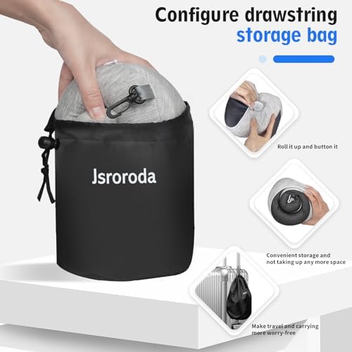 Jsroroda 360-Degree Travel Neck Pillow - Memory Foam Breathable Comfortable