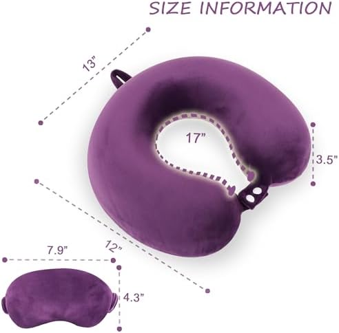 Sexysamba Pure Memory Foam Travel Pillow Set - Purple