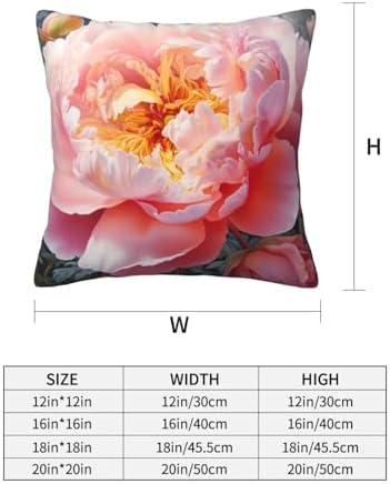 Garden Peony Throw Pillow 12x12 Inch