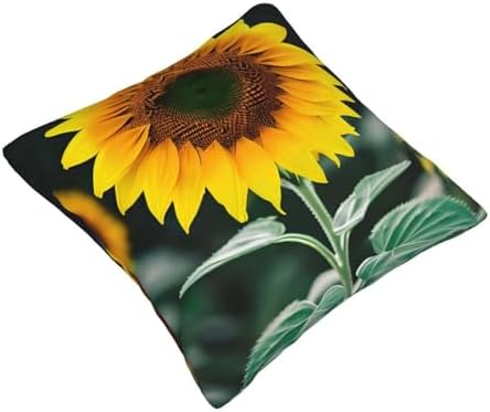 Ogniwo Fresh Sunflower Throw Pillow 12x12 Inch Soft Square Cushion Case
