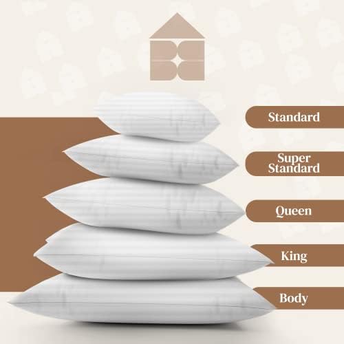 FeelAtHome 100 Cotton Pillow Protector Zipper Case - 20x26 Inches Pack of 4