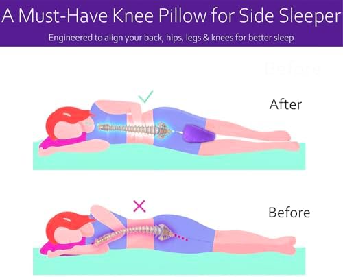 PEKOMKISS Knee Pillow for Side Sleepers Inflatable Leg Support