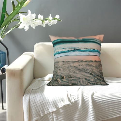 Ogniwo Beach Sunset Throw Pillow 12x12 Inch Soft Square Cushion Cover