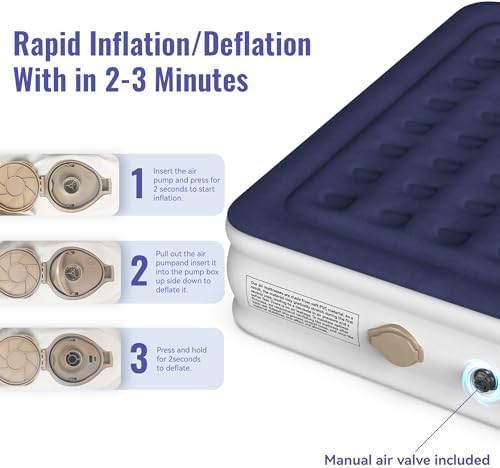 Mentech Queen Air Mattress with Built in Pump
