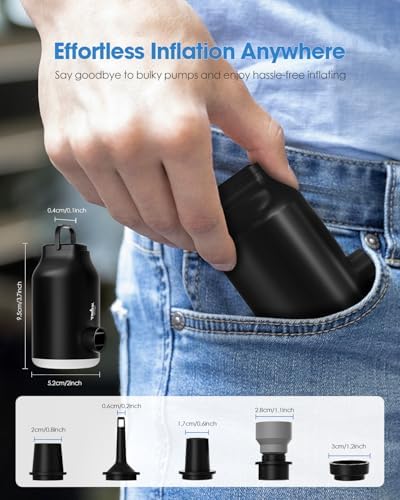 TRILINK Mini Portable Air Pump with 5 Nozzles and LED Light 1