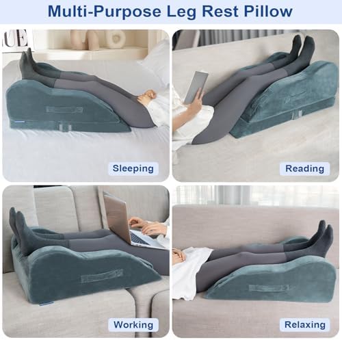 KingPavonini Adjustable Leg Elevation Pillow with Cooling Memory Foam