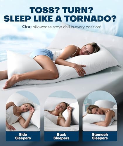 Ice Cooling Body Pillowcase for Hot Sleepers 20x54 Soft and Breathable