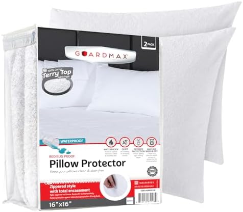 Guardmax Terry Cotton Waterproof Pillow Protector 2 Pack