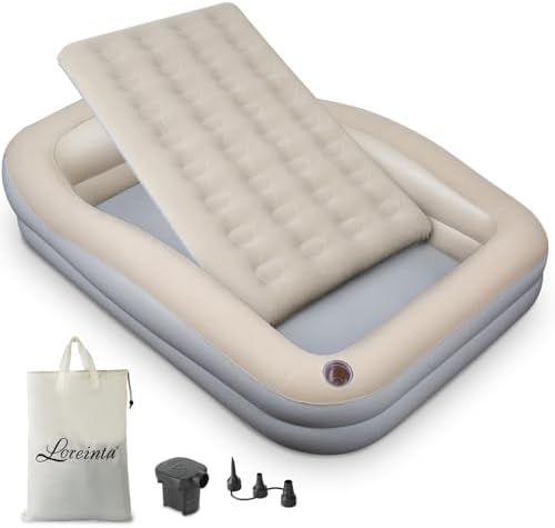 LOREINTA Inflatable Toddler Travel Bed with Safety Bumpers