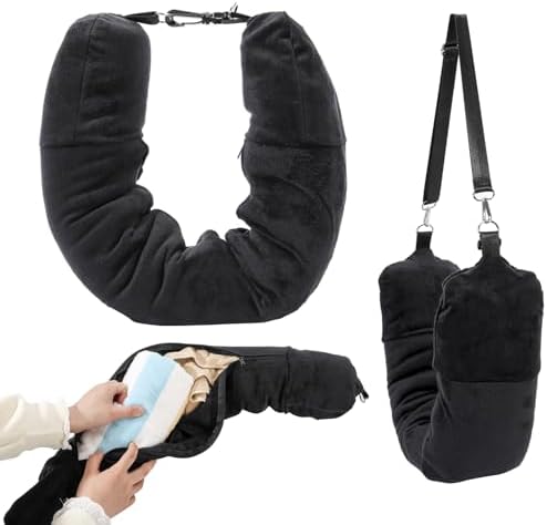 WEEAEEW Stuffable Travel Pillow with Velvet Storage Bag