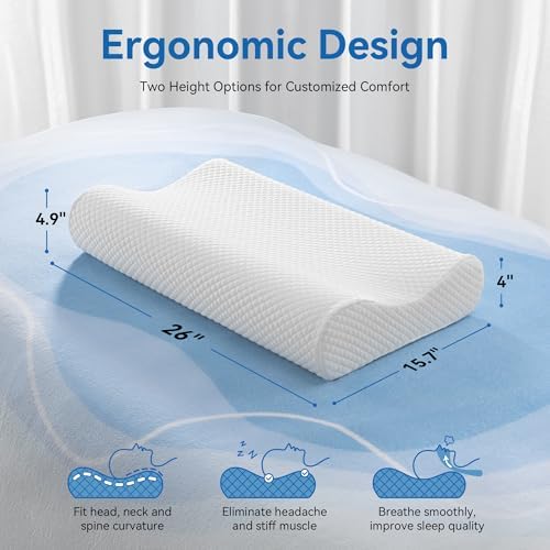AM AEROMAX Queen Size Contour Memory Foam Pillow