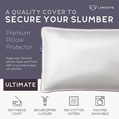 Lincove 100 Cotton Sateen Pillow Protector - 2 Pack