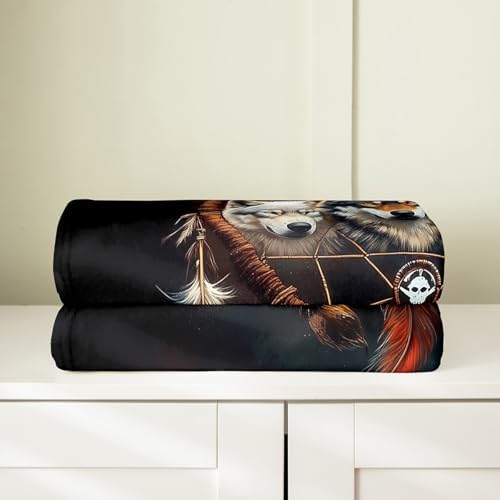 Feelyou Wolf Plush Throw Blanket 50x60