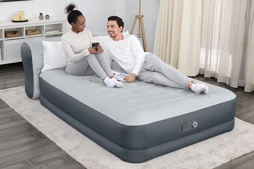SleepLux Queen Air Mattress with Headboard and USB Charger