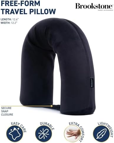 Brookstone Free Form Travel Pillow - Lightweight Memory Foam Neck Support
