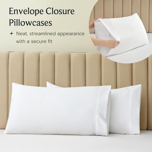 LuxClub Collection Pillowcases 2 Pack - White StandardQueen
