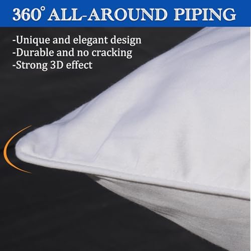 Precoco King Size Pillow Protectors - 100 Cotton with Hidden Zipper