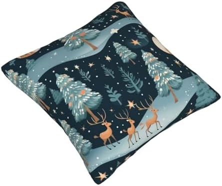 Ogniwo Blue Christmas Tree Throw Pillow 12x12 Inch 1