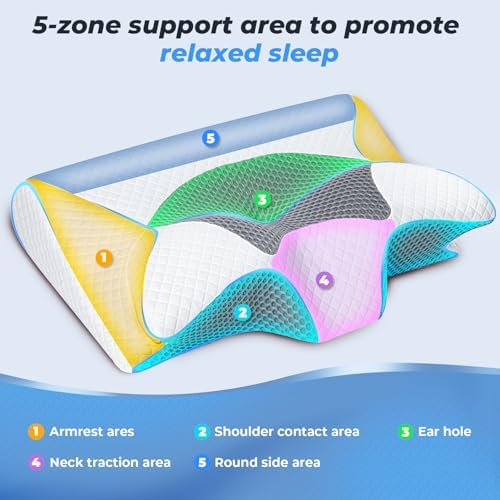 SAHEYER Cervical Neck Pillow for Neck Pain Relief and Snoring Relief