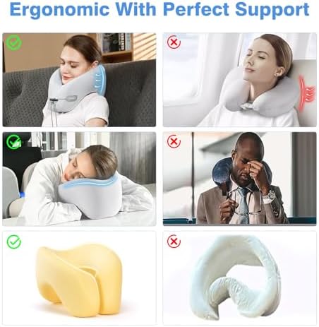 Jiaao Travel Neck Pillow Memory Foam Support
