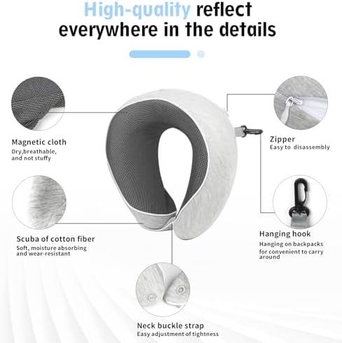 Jsroroda 360-Degree Travel Neck Pillow - Memory Foam Breathable Comfortable