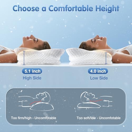 Vuteehy Cervical Neck Pillow for Pain Relief and Cooling Support