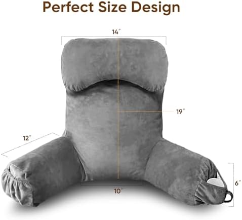 OAISZ Reading Pillow with Memory Foam and Extend Arms