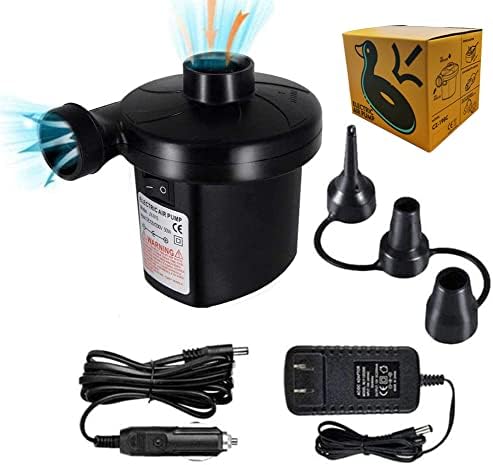Ncidole FBve Electric Air Pump - Dual Power 3 Nozzles Quick Fill