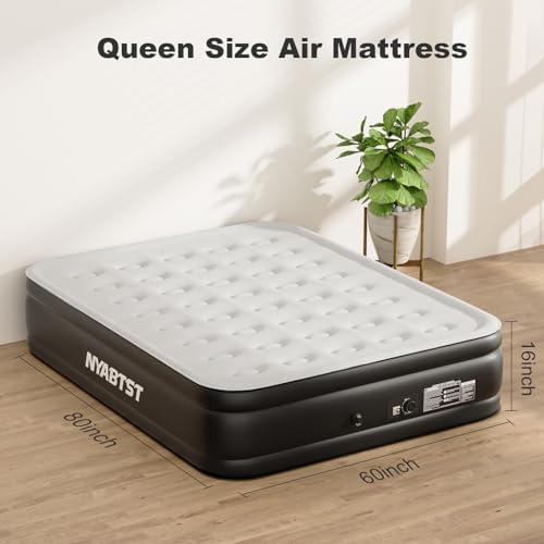 Nyabtst Queen Air Mattress with Built-in Pump - 16 Inch Sturdy 660 lbs