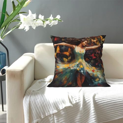 Ogniwo Girl Dance Butterfly Pillow Soft 12x12 Inch Cushion Cover