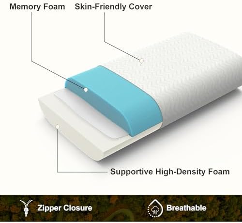 Vekkia Travel Pillow with Carry Bag and Washable Cover
