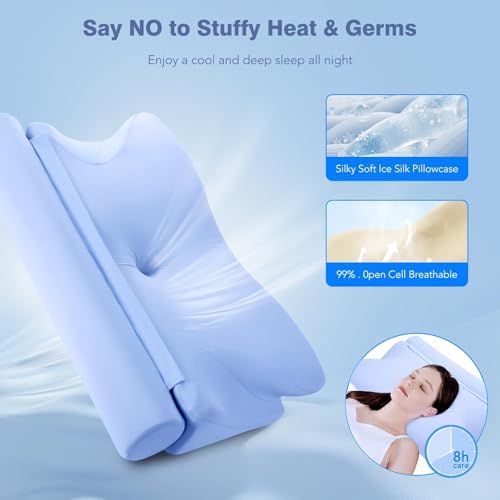 Ocuuziisu 2-in-1 Neck Cervical Pillow with Cooling Pillowcase