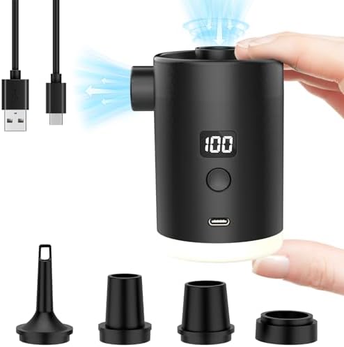 VUDIKEJ Mini Air Pump with LED Camping Light