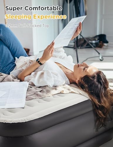 BUPPLEE Twin Air Mattress with Built-in Pump