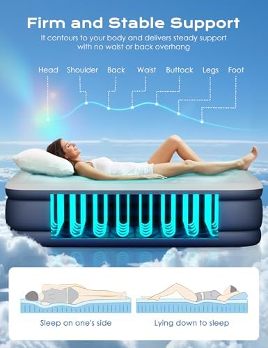 VISFAPAER Queen Air Mattress with Built-in Pump