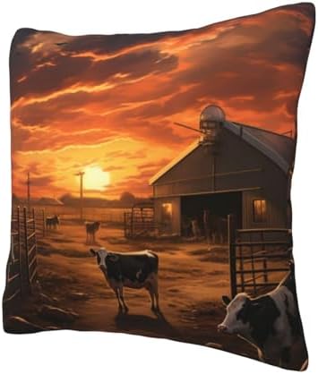 Ogniwo Cattle Farm Sanctuary Throw Pillow 12x12 Inch