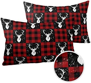 Waterproof Pillow Protector 2 Pack - Red Buffalo Plaid