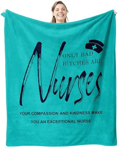 Nurse Appreciation Throw Blanket 60x50 Soft Flannel Fleece for Women