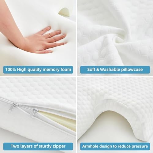 Couples Anti-Pressure Memory Foam Pillow with Arm Hole