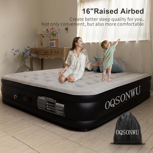 Oqsonwu 16 Queen Air Mattress with Built-in Pump