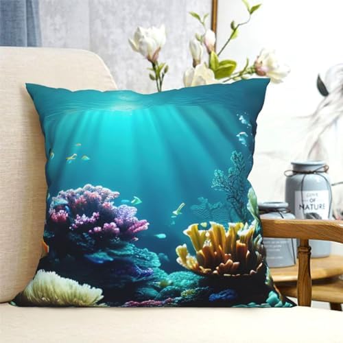 Ogniwo Underwater Scenery Throw Pillow 12x12 Inch